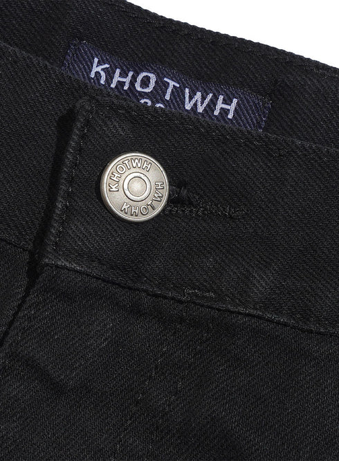 Black 1 D48 - Jeans Wide Leg Pant - Khotwh