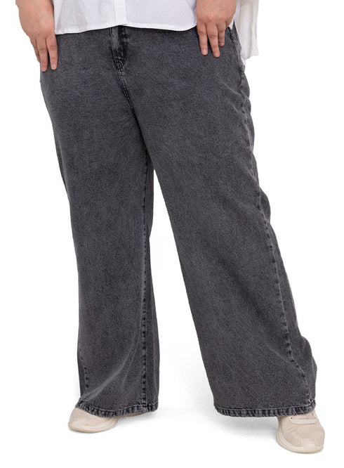 Black 1 Plus Size - Wide Jeans - Khotwh