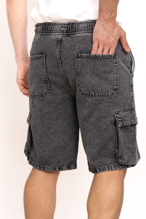Black 2 Cargo Denim Short - Khotwh