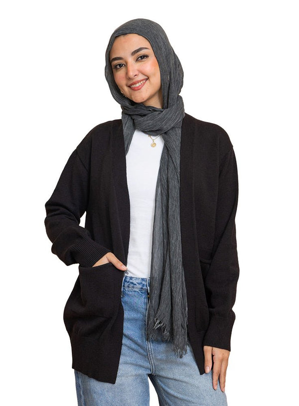 Black Andy - Basic Pocket Cardigan - Khotwh