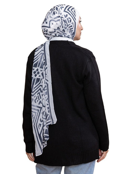 Black Basic Pocket Cardigan - Khotwh