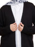 Black Basic Pocket Cardigan - Khotwh