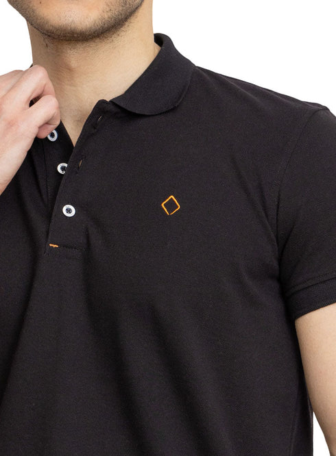 Black Basic Polo - Khotwh