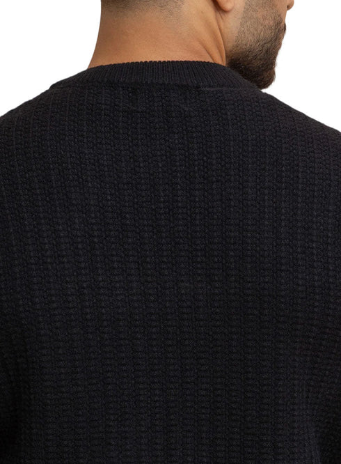 Black Basic Round Pullover - Khotwh