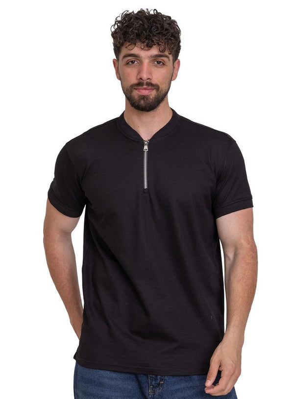 Black Bickeh Zipper T-Shirt - Khotwh