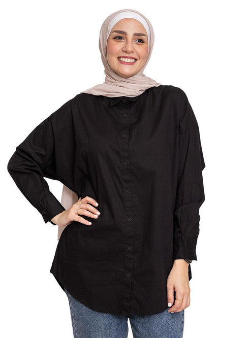 Black Button - Back Shirt - Khotwh