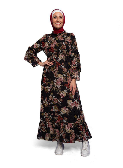 Black Chiffon Dress - Khotwh