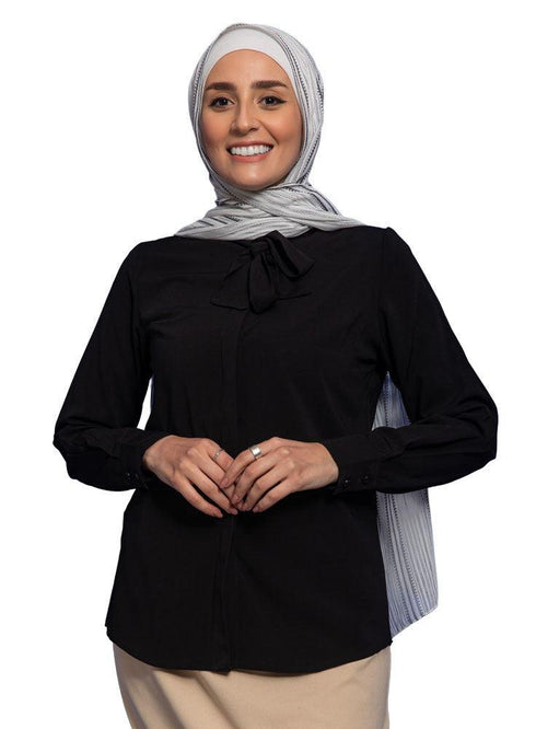 Black Classic Tape Blouse - Khotwh