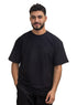 Black Crunchy - Oversize Round T-Shirt - Khotwh
