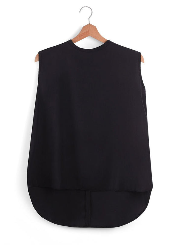 Black Cur - Sleeveless Basic Shirt - Khotwh