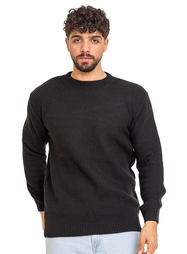 Black - Design 00143 BS - Round Pullover - Khotwh
