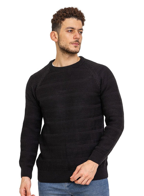 Black - Design 00177 BS - Round Pullover - Khotwh
