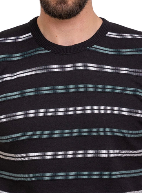 Black Design 01017Knit Rount T-Shirt - Khotwh