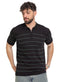 Black Design 01039Knit Polo Neck Zipper - T-Shirt - Khotwh