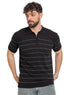 Black Design 01039Knit Polo Neck Zipper - T-Shirt - Khotwh