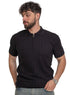 Black Design 01040Knit Polo Neck Zipper - T-Shirt - Khotwh