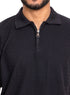 Black Design 01047Knit Polo Neck - T-Shirt - Khotwh