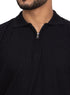 Black Design 01054Knit Polo Neck Zipper - T-Shirt - Khotwh