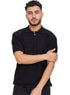 Black Design 01057Knit Polo Neck Zipper - T-Shirt - Khotwh