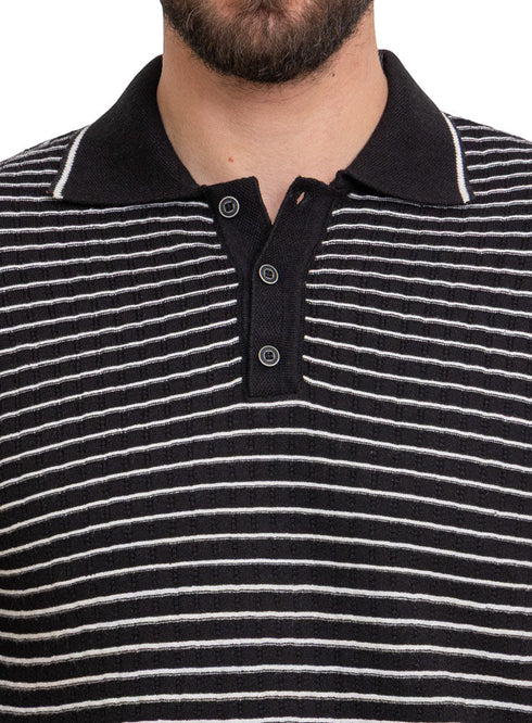 Black Design 1004Knit Polo Neck - T-Shirt - Khotwh