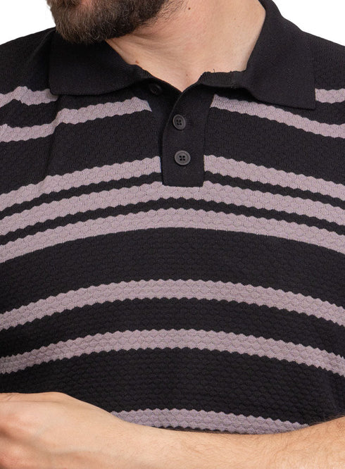 Black Design 1167Knit Polo Neck S - T-Shirt - Khotwh