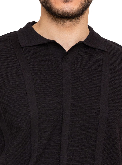 Black Design 12 - F - Polo Neck T-Shirt - Khotwh
