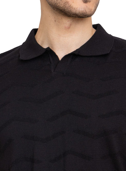 Black Design 21 - F - Polo Neck T-Shirt - Khotwh