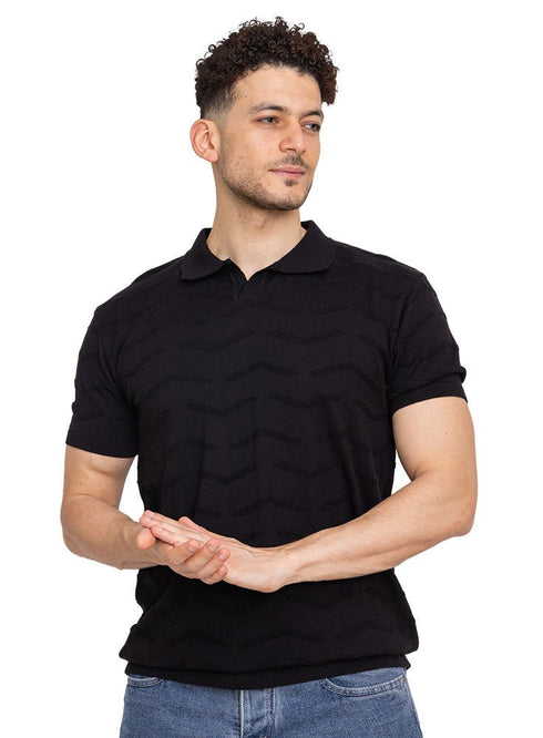 Black Design 21 - F - Polo Neck T-Shirt - Khotwh