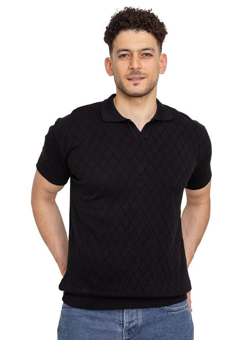 Black Design 22 - F - Polo Neck T-Shirt - Khotwh