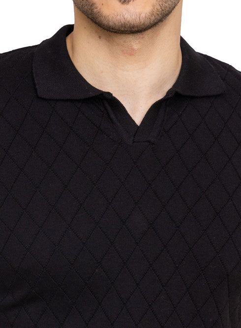 Black Design 22 - F - Polo Neck T-Shirt - Khotwh