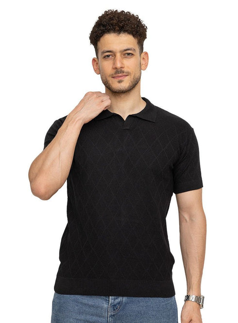 Black Design 25 - F - Polo Neck T-Shirt - Khotwh