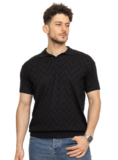 Black Design 26 - F - Polo Neck T-Shirt - Khotwh