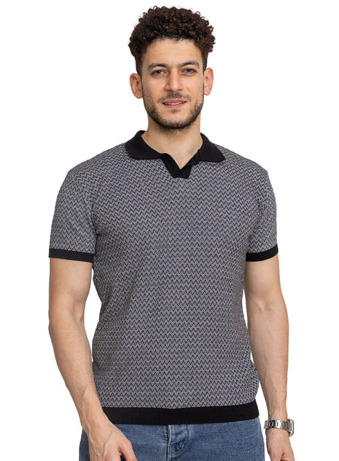 Black Design 3 - F - Polo Neck T-Shirt - Khotwh