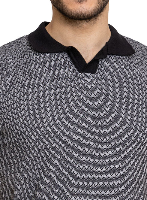Black Design 3 - F - Polo Neck T-Shirt - Khotwh