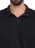Black - Design 3 Jacquard Polo Neck T-Shirt - Khotwh