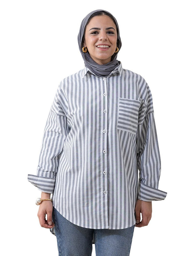 Black - Design 3 Pocket S - Over Size Shirt - Khotwh