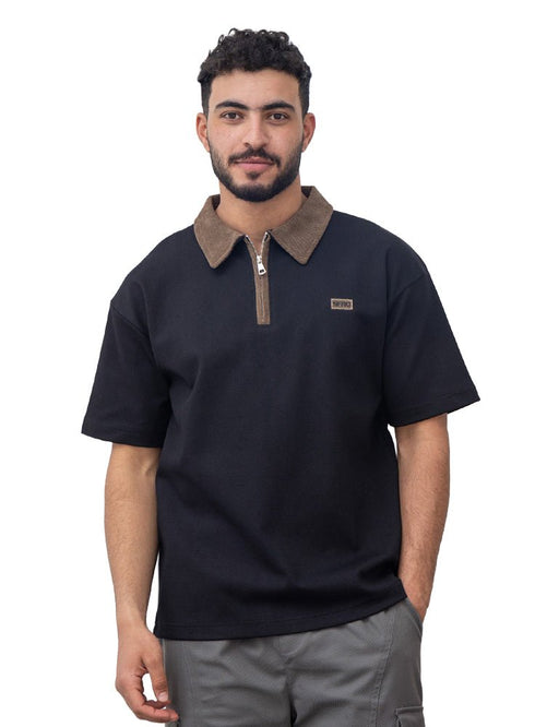 Black Design 3011 NF - Polo Neck T-Shirt - Khotwh