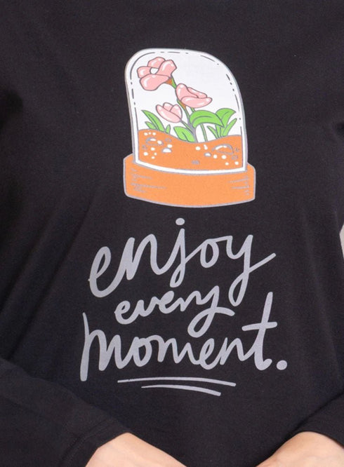 Black - Design 35 Printed Long - Sleeve - Khotwh