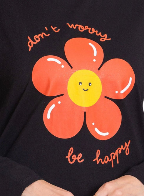 Black - Design 38 Printed Long - Sleeve - Khotwh