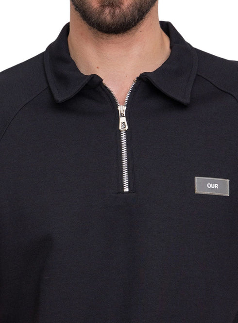 Black Design 3865VIG - Zipper Squares Polo - Khotwh