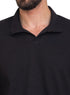 Black - Design 4 Jacquard Polo Neck T-Shirt - Khotwh
