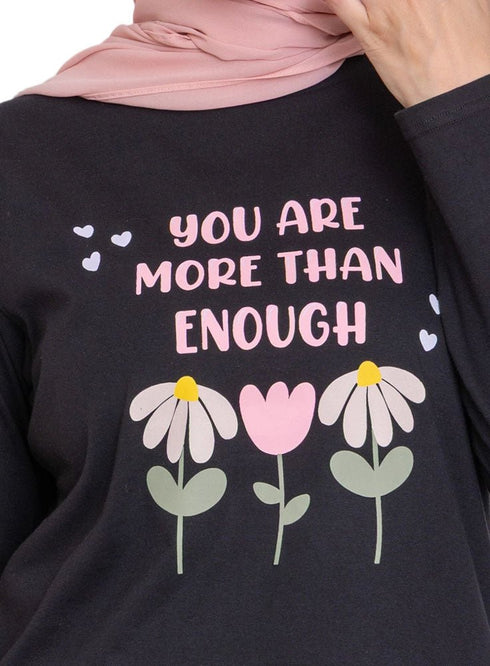 Black - Design 40 Printed Long - Sleeve - Khotwh