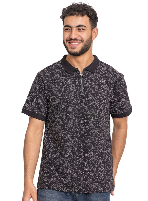 Black Design 411Knit Polo Neck - T-Shirt - Khotwh