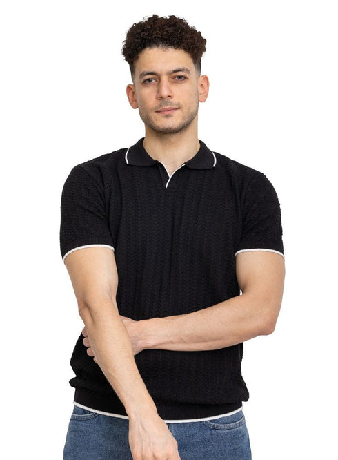 Black Design 5 - F - Polo Neck T-Shirt - Khotwh
