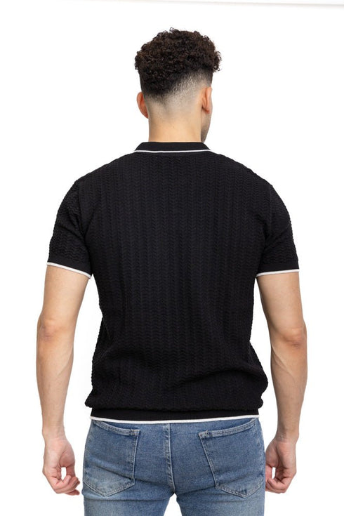 Black Design 5 - F - Polo Neck T-Shirt - Khotwh