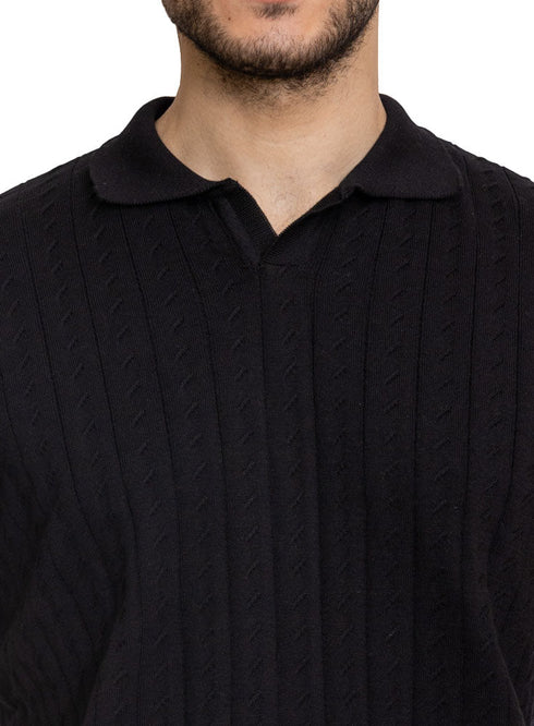 Black Design 6 - F - Polo Neck T-Shirt - Khotwh