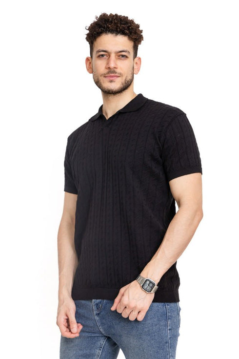 Black Design 6 - F - Polo Neck T-Shirt - Khotwh