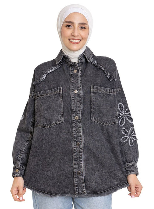 Black Design 7110 Jeans Jacket - Khotwh