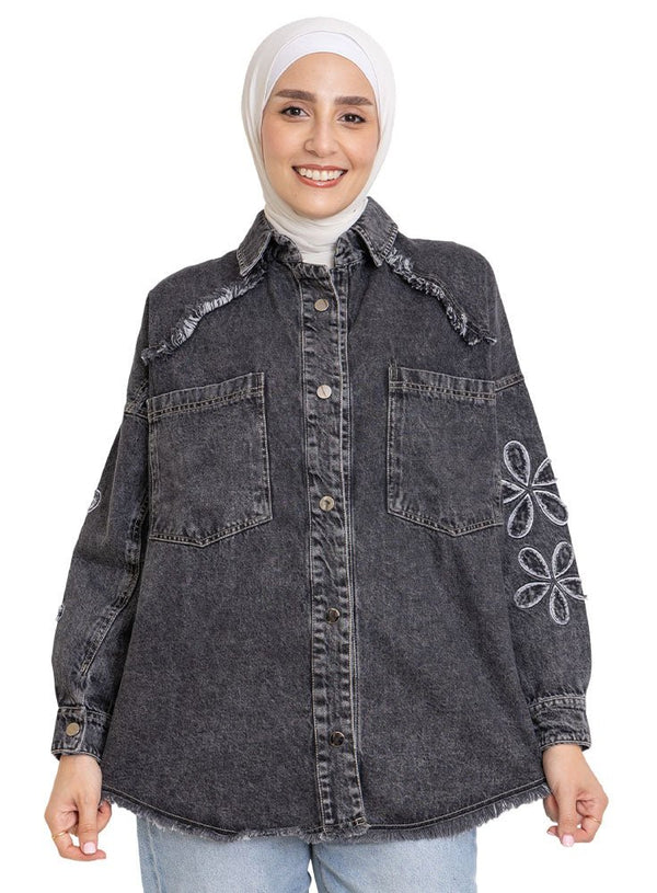 Black Design 7110 Jeans Jacket - Khotwh