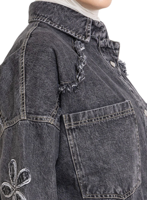 Black Design 7110 Jeans Jacket - Khotwh